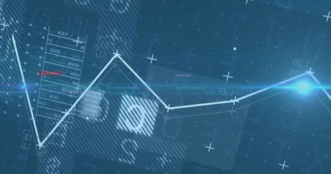 Futuristic data visualization with glowing line graph interface