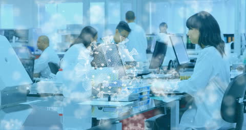 Research Scientists Analyzing Virus in Laboratory Setting