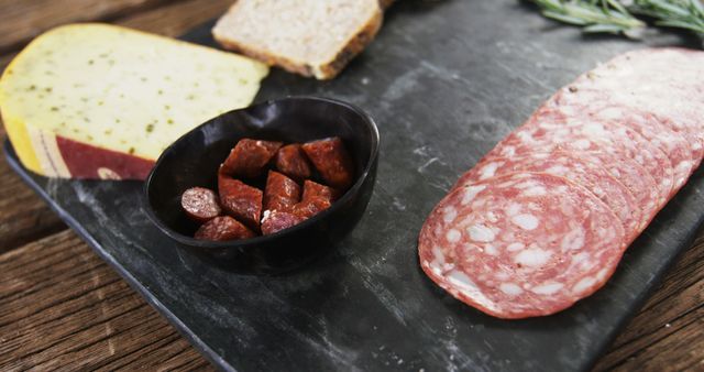 Charcuterie Board with Assorted Meats and Cheeses Close-up - Download Free Stock Images Pikwizard.com