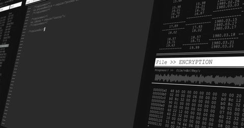 file encryption interface over digital coding display - Download Free Stock Images Pikwizard.com