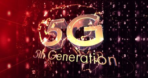 5G Technology with Futuristic Global Network Visual
