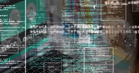 Cybersecurity Visualization with Futuristic Data Code Streams