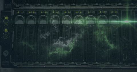 Digital Data Flow Merging with Server Technology in Green - Download Free Stock Images Pikwizard.com