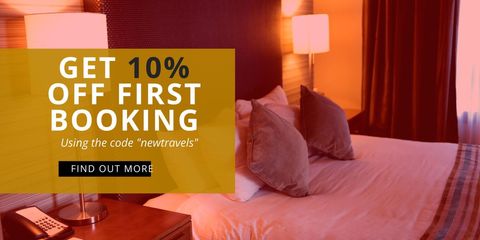 cozy hotel room setting promotions with discount offer - Download Free Stock Templates Pikwizard.com