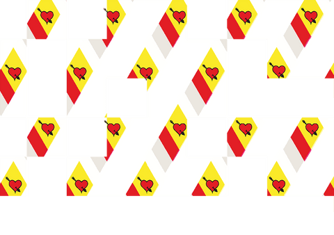 Colorful geometric hearts on transparent background