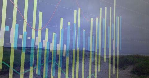 Data visualization overlay on coastal dunes pathway
