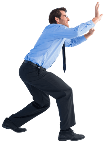 caucasian businessman pushing on invisible surface transparent background - Download Free Stock Videos Pikwizard.com