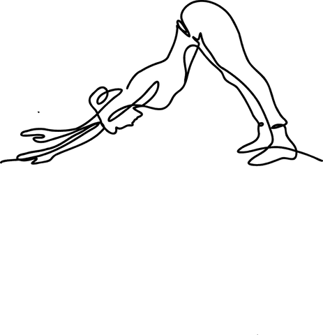 Minimalist yoga pose art in transparent background