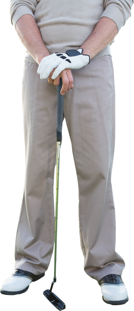 Caucasian Golfer Holding Golf Club Transparent Background - Download Free Stock Videos Pikwizard.com