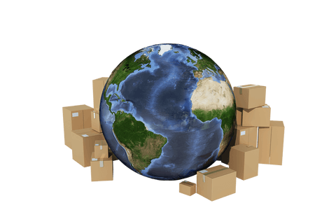 Transparent Global Shipping Concept with Boxes near Globe - Download Free Stock Videos Pikwizard.com