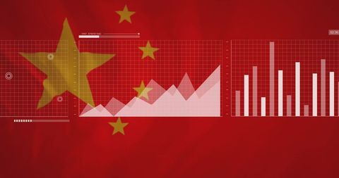 Analyzing Chinese Economic Growth with Financial Data Charts - Download Free Stock Images Pikwizard.com