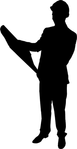 silhouette of male architect holding blueprint on transparent background - Download Free Stock Videos Pikwizard.com