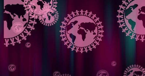 Digital Interface with Globe Icons and Abstract Designs - Download Free Stock Images Pikwizard.com