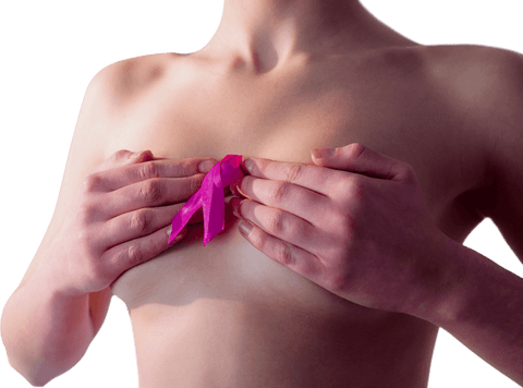 Transparent awareness breast cancer pink ribbon woman