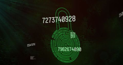 Digital Security Padlock and Data Processing Interface - Download Free Stock Images Pikwizard.com