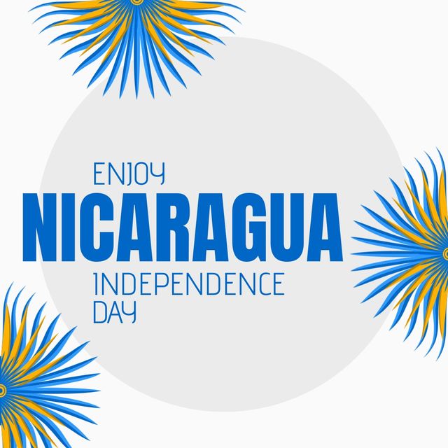 Enjoy Nicaragua Independence Day Celebration Decoration Graphic - Download Free Stock Templates Pikwizard.com