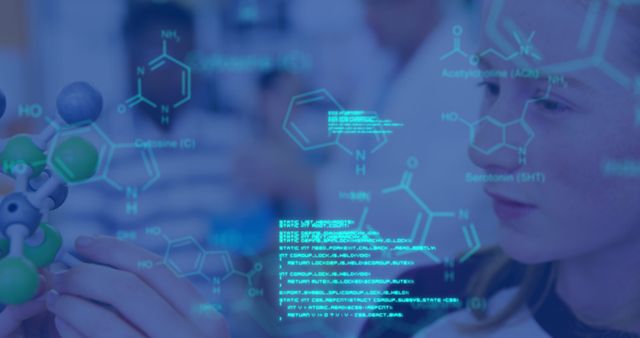 Focused scientist working on chemical formulas and molecule structure - Download Free Stock Images Pikwizard.com