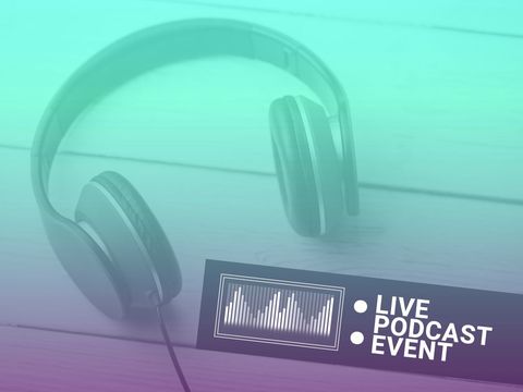 stylish headphones on pastel background for podcast event promo - Download Free Stock Templates Pikwizard.com