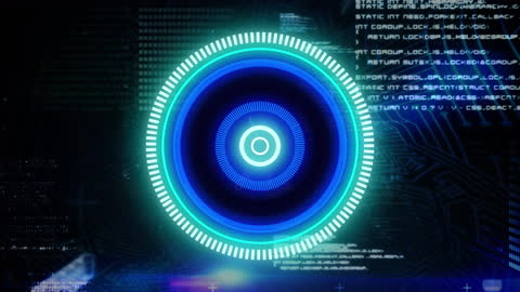 Futuristic Digital Interface with Circles and Data Display