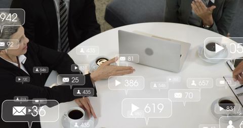 Social Media Insights Analyzed by Diverse Business Colleagues - Download Free Stock Images Pikwizard.com