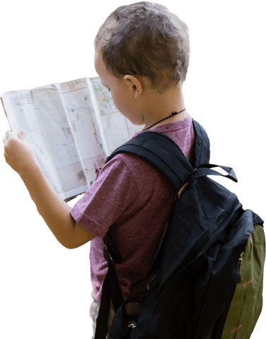 curious boy with backpack holding transparent map on adventure - Download Free Stock Videos Pikwizard.com