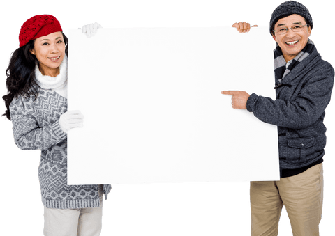 Happy Senior Couple Holding Blank Transparent Sign - Download Free Stock Videos Pikwizard.com