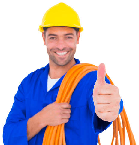 transparent background happy electrician thumbs up with wire - Download Free Stock Videos Pikwizard.com