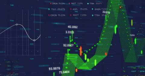 Digital Financial Analytics with Rising Stock Trends Chart
