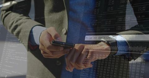 Business Professional Securing Data on Smartphone