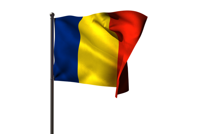 Transparent Romanian Flag Wave on Pole with Natural Movement - Download Free Stock Videos Pikwizard.com