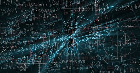 Complex Mathematical Formulas on Digital Black Background - Download Free Stock Images Pikwizard.com