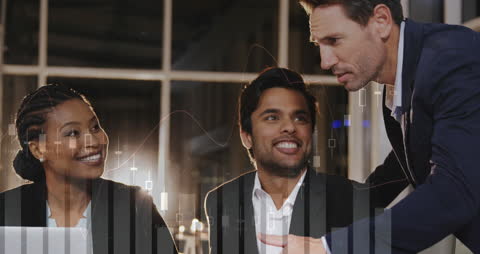 Diverse Business Team Discussing Financial Growth in Office