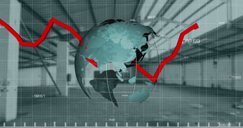 Global Financial Data Processing Animation in Warehouse Setting