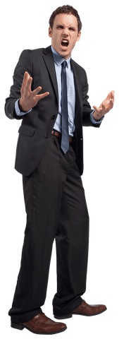 Angry Caucasian Businessman Expressing Frustration Transparent