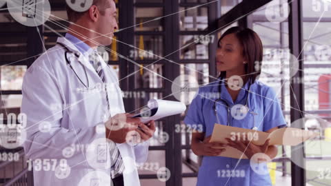 Medical Professionals Analyzing Digital Data Connections