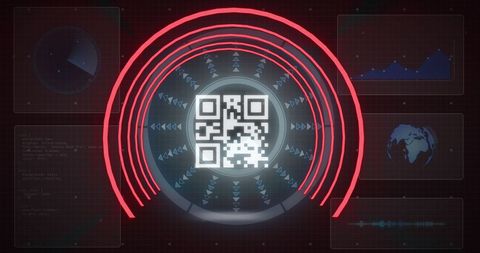 Digital Data Processing with Futuristic QR Code Interface - Download Free Stock Images Pikwizard.com