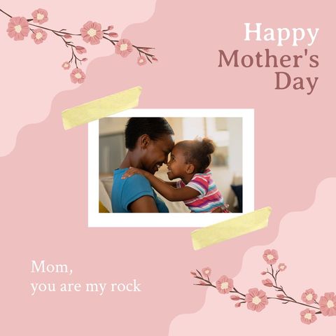 Mother's Day Celebration African American Mother and Daughter Embrace