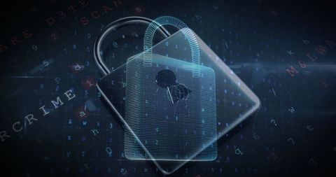 Cybersecurity Concept Showing Digital Lock and Grid Matrix - Download Free Stock Images Pikwizard.com