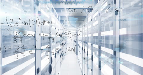 Mathematical Equations and Technology in Modern Server Room