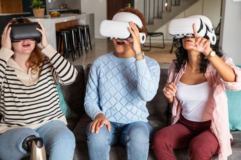 Diverse Women Bonding Through Virtual Reality at Home
