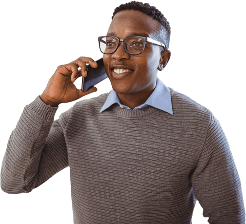 confident man talking on phone transparent background - Download Free Stock Videos Pikwizard.com