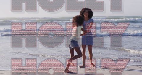 Holiday Cheer Overlaid Beach Moments with Family