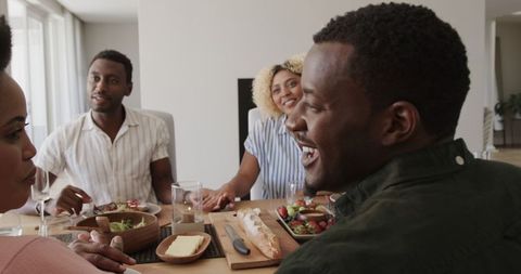 Close Friends Enjoying a Fun Lunch Gathering