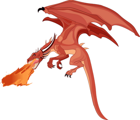 dynamic red dragon breathing fire in transparent design - Download Free Stock Videos Pikwizard.com
