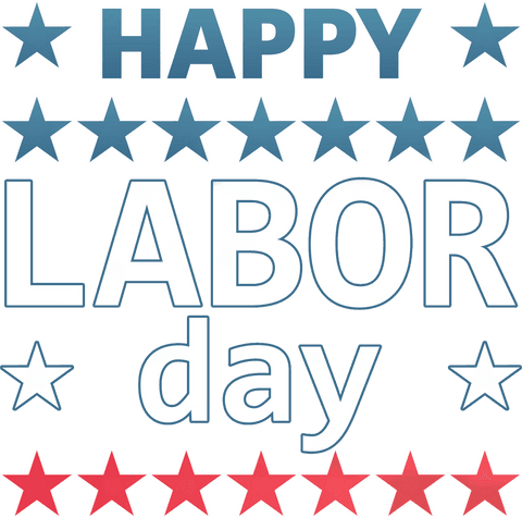 happy labor day greeting lettering with stars background transparent - Download Free Stock Videos Pikwizard.com
