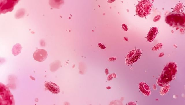 Red Blood Cells and Pathogens Floating in Plasma with Bokeh Effect