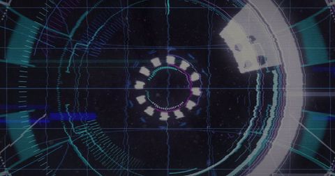 Abstract Neon Data Scanner with Glitch Effects - Download Free Stock Images Pikwizard.com
