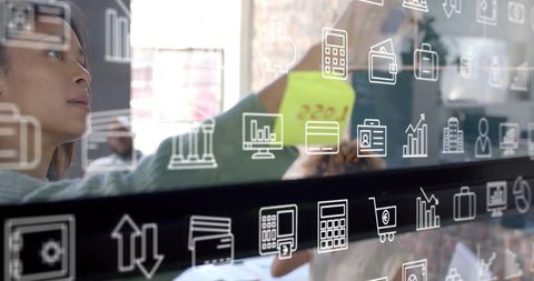 Diverse Businesswomen Collaborating with Digital Technology Interface