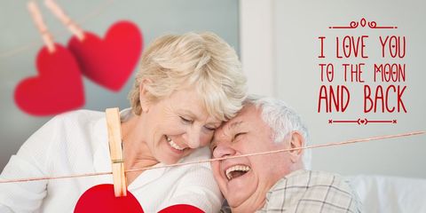 elderly couple embracing love with heart decoration - Download Free Stock Templates Pikwizard.com