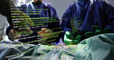 Surgeons in Operating Room with Data Overlay